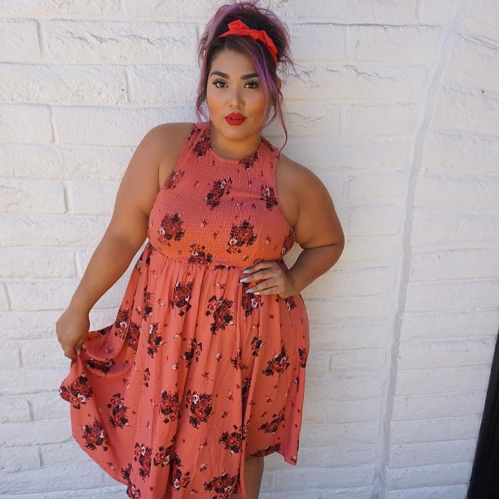 Flower orange dress